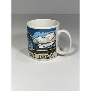 Vintage NASA Spaceport Ceramic Coffee Mug Cup USA 1987 Karol Western Shuttle